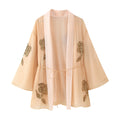 Beaded Silk Blended Short Kimono Coat
