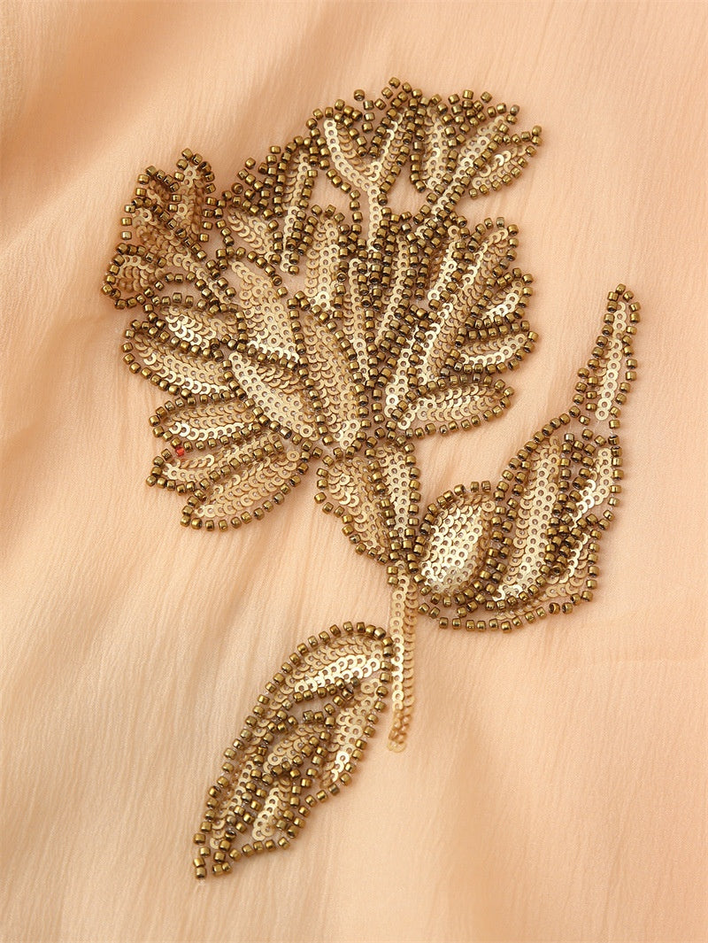 Beaded Silk Blended Short Kimono Coat